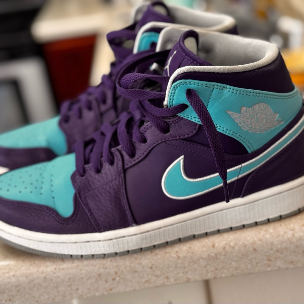 Jordan Purple and Teal Sneakers